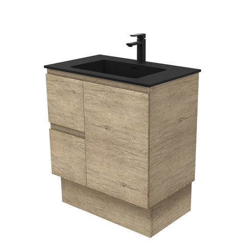 Fienza Montana Solid Surface Edge On Kickboard Cabinet Only 750mm (1 Taphole) Scandi Oak MON75SKL