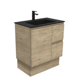 Fienza Montana Solid Surface Edge On Kickboard Cabinet Only 750mm Right (1 Taphole) Scandi Oak MON75SKR