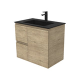 Fienza Montana Solid Surface Edge Wall Hung Cabinet Only 750mm Left (1 Taphole) Scandi Oak MON75SL