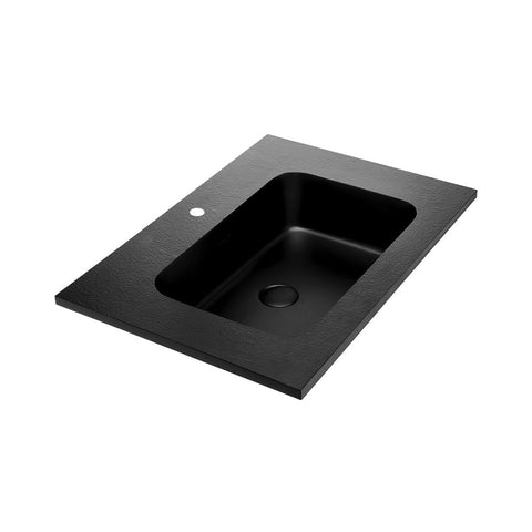 Fienza Montana Solid Surface Basin Top 750x460mm (1 Taphole) Satin Black MON75