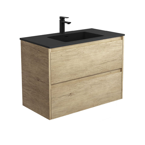 Fienza Montana Amato Wall Hung Vanity 900mm (1 Taphole) Scandi Oak MON90BS