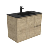 Fienza Montana Solid Surface Edge Wall Hung Cabinet Only 900mm Right Drawers (1 Taphole) Scandi Oak MON90SR