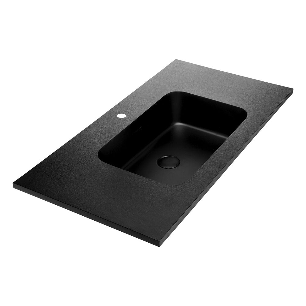 Fienza Montana Solid Surface Basin Top 900x460mm (1 Taphole) Satin Black MON90