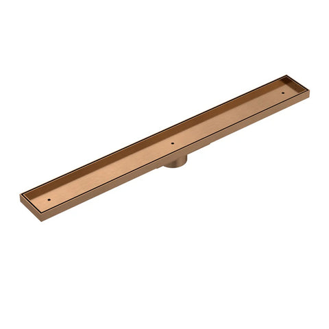 Meir Channel Waste 900mm w/ Tile Insert & Hair Catcher Lustre Bronze MP06F-T900-PVDBZ