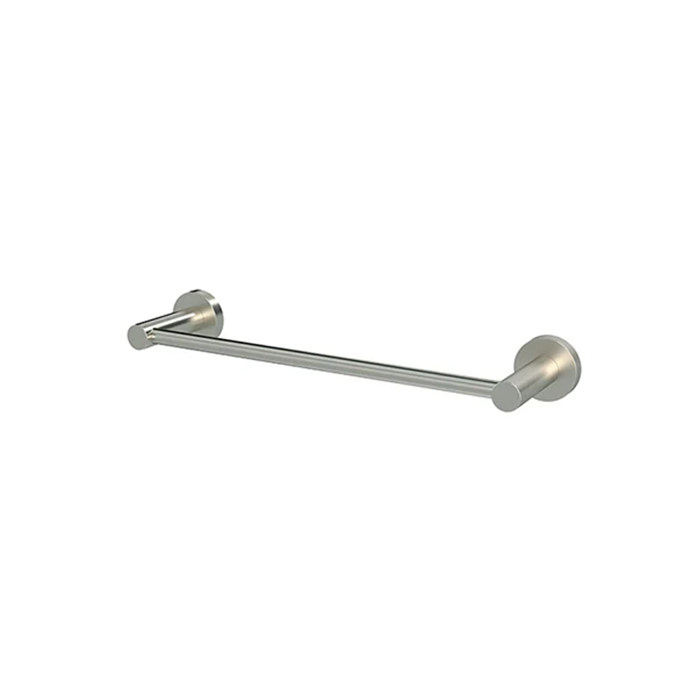Meir Round Single Towel Rail 300mm Brushed Nickel MR01SR30PVDBN