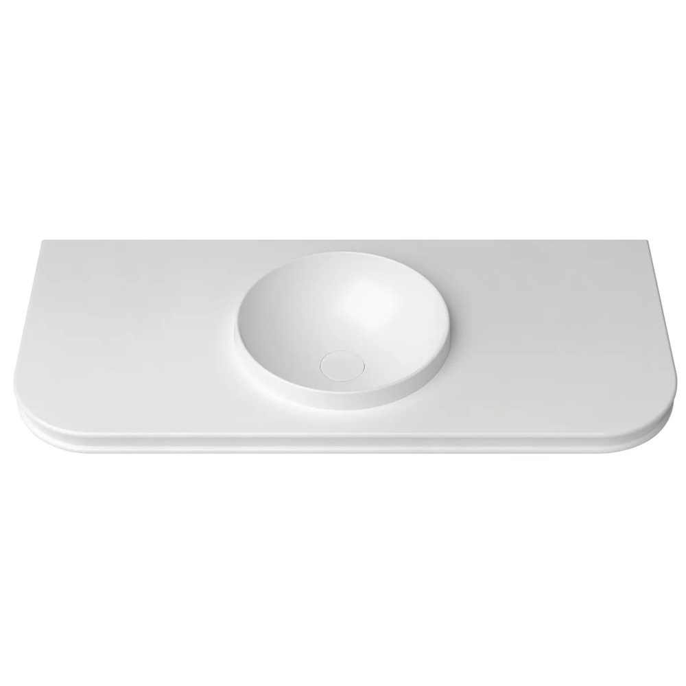 Otti Havana English Edge Top 1200x500x50mm w/ Round Basin Matte White MTHA125RB-50