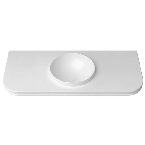 Otti Havana English Edge Top 1200x500x50mm w/ Round Basin Matte White MTHA125RB-50
