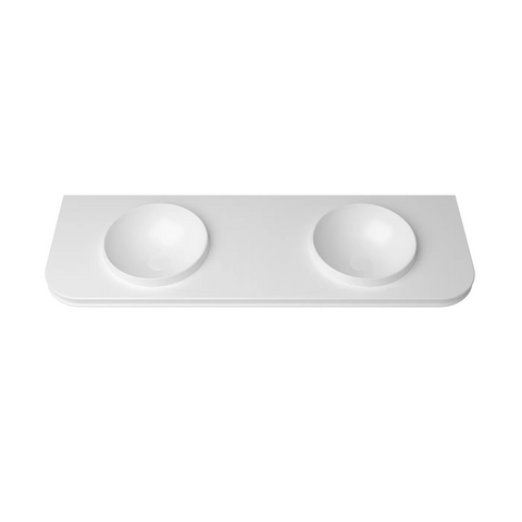 Otti Havana English Edge Top 1500x500x50mm w/ Round Basin Matte White MTHA155RB-50