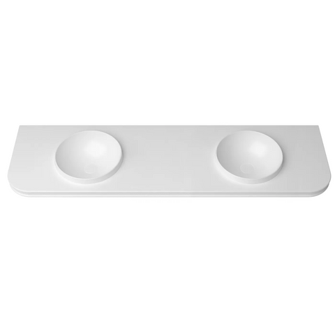 Otti Havana English Edge Top 1800x500x50mm w/ Round Basin Matte White MTHA185RB-50