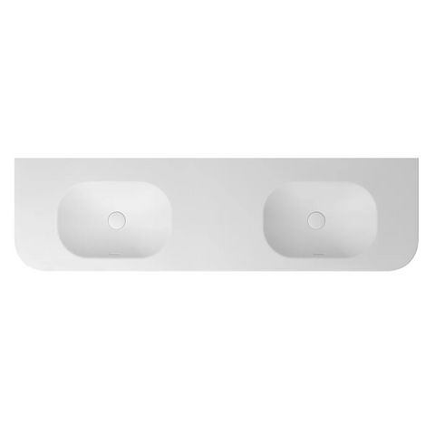 Otti Havana English Edge Top 1800x500x50mm w/ Soft Square Basin Matte White MTHA185SB-50