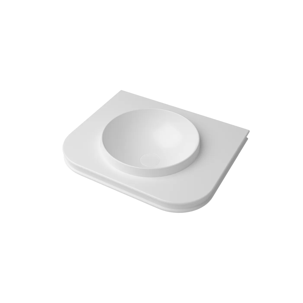 Otti Havana English Edge Top 600x500x50mm w/ Round Basin Matte White MTHA65RB-50