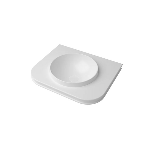 Otti Havana English Edge Top 600x500x50mm w/ Round Basin Matte White MTHA65RB-50