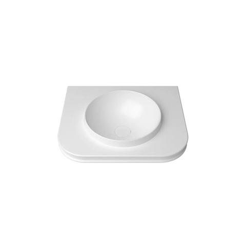 Otti Havana English Edge Top 600x500x50mm w/ Round Basin Matte White MTHA65RB-50