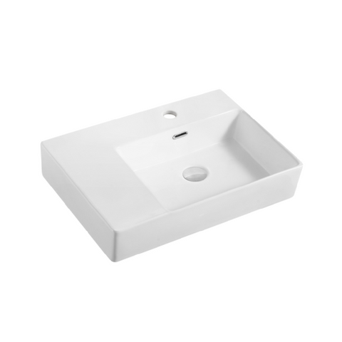 Oliveri Munich Wall Hung Basin w/ Left Hand Shelf White MU005WH