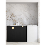 Otti Marlo Laundry Cabinet 1060mm Black / Cloudy Carrara Top LA-1060-MA-CA