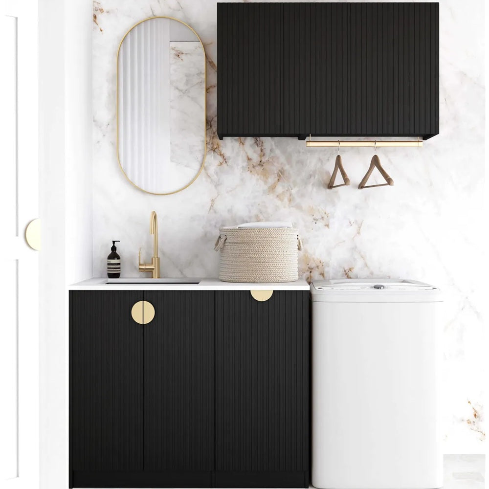 Otti Marlo Laundry Kit 1715DR-A w/ 400 Drawer Unit Black / Natural Carrara Marble Top LA-1715DR-A-MA-NCA