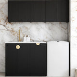 Otti Marlo Laundry Kit 1715DR-B w/ 400 Drawer Unit Black / Natural Carrara Marble Top LA-1715DR-B-MA-NCA