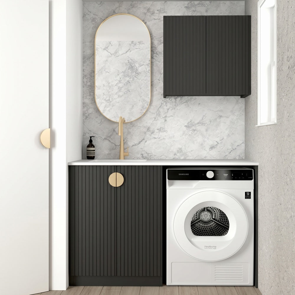 Otti Marlo Laundry Kit 1305A Black / Natural Carrara Marble Top LA-1305A-MA-NCA