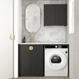 Otti Marlo Laundry Kit 1305A Black / Natural Carrara Marble Top LA-1305A-MA-NCA