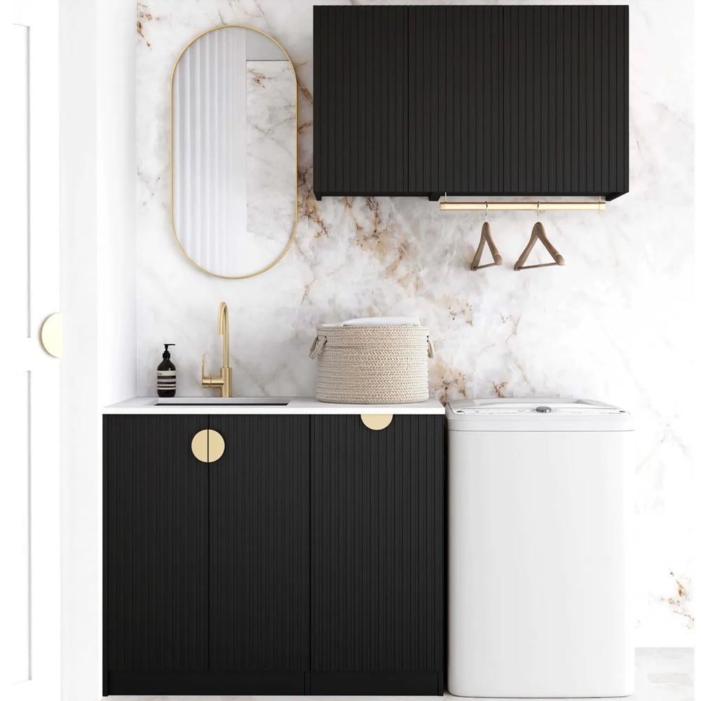 Otti Marlo Laundry Kit 1715A Black / Cloudy Carrara Top LA-1715A-MA-CA