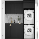 Otti Marlo Laundry Kit 1715C Black / Natural Carrara Marble Top LA-1715C-MA-NCA