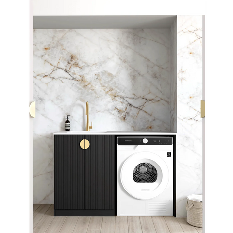 Otti Marlo Laundry Cabinet 1300mm Black / Matte White Top LA-1300-MA-MW