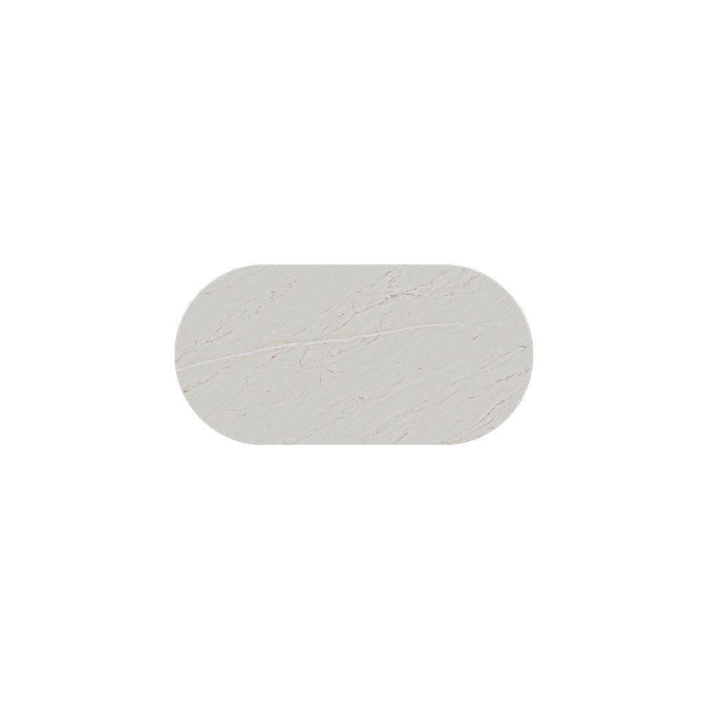 Fienza Pill Shaped Stone Top 900mm (No Taphole) Silica Free Marmo Latte 513-166-SF