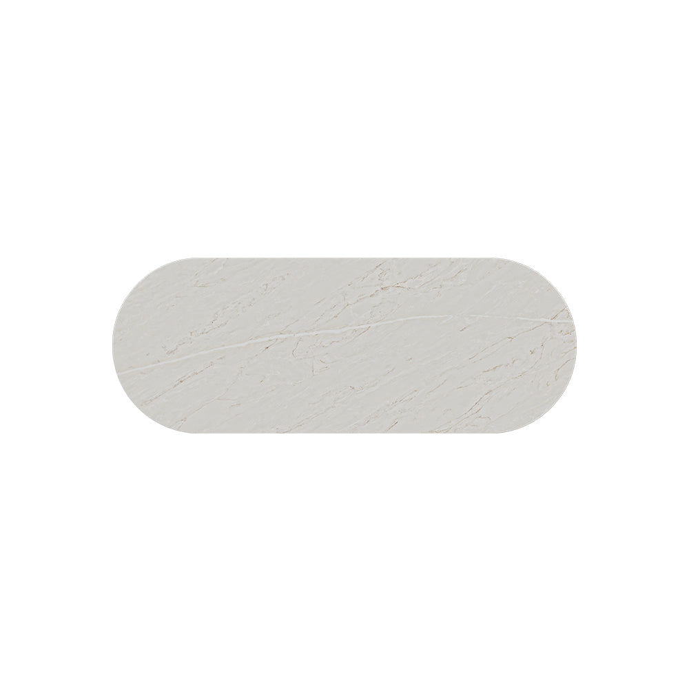 Fienza Pill Shaped Stone Top 1200mm (No Taphole) Silica Free Marmo Latte 513-167-SF