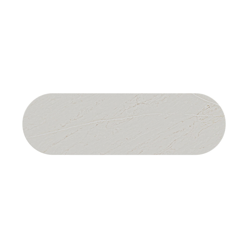 Fienza Pill Shaped Stone Top 1500mm (No Taphole) Silica Free Marmo Latte 513-168-SF
