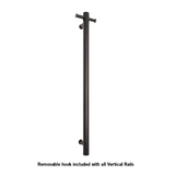 Thermogroup Round Vertical Bar 900x142x100mm (240V Heated) Matte Black VSH900HB