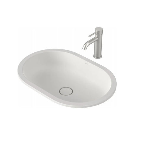 Caroma Liano II Pill 580mm Under/ Over Counter Basin Matte White 852900MW