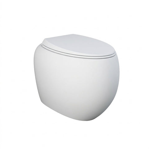 Fienza Rak Cloud Wall Faced Under Counter Toilet Suite No Button P Trap w/ Viega V-03 Cistern Matte White 897850MW