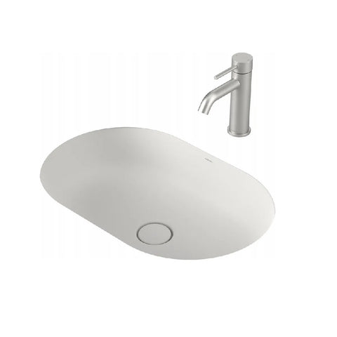 Caroma Liano II Pill 580mm Under/ Over Counter Basin Matte White 852900MW