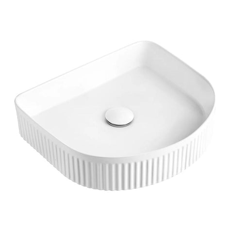 Otti Archie Ceramic Basin 415x365mm Above Counter Matte White OT4136CMW