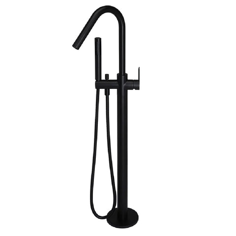 Meir Round Freestanding Bath Spout and Hand Shower Matte Black MB09PD