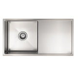 Meir Lavello Kitchen Sink Single Bowl & Drainboard Top/Undermount 840x440mm Brushed Nickel MKSPS840440DPVDBN