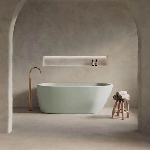 Nood Co Juno Freestanding Concrete Bathtub 1690mm Mint JU1-5-0-MI