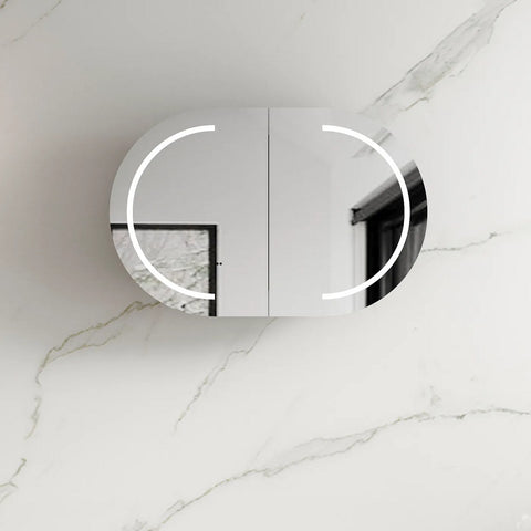 Otti Bondi LED Shaving Cabinet 900x600mm Black Oak LED-BOSV9060B