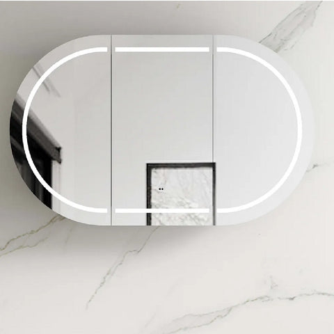 Otti Bondi LED Shaving Cabinet 1200x750mm Matte White LED-BOSV1275W