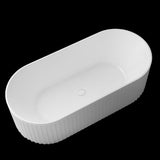 Kaskade Pure Monroe Freestanding Oval Stone Bath Matte White VX16-1700-NIK8689NA