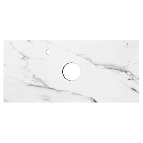 Otti Rock Plate Stone Slab Basin 1200x465mm Above Counter (10 O'Clock Taphole) Mont Blanc RP124CA-10TH