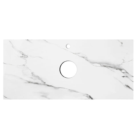 Otti Rock Plate Stone Slab Basin 1200x465mm Above Counter (12 O'Clock Taphole) Mont Blanc RP124CA-12TH