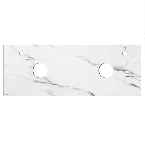 Otti Rock Plate Stone Slab Basin 1500x465mm Above Counter (Left 10 O'Clock Taphole, Right 2 O'Clock) Mont Blanc RP154CA-10TH