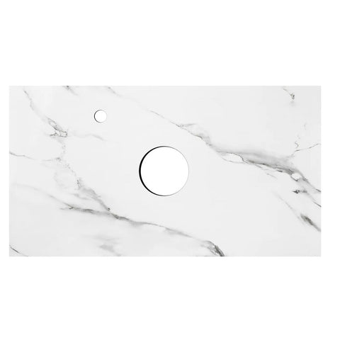 Otti Rock Plate Stone Slab Basin 750x465mm Above Counter (10 O'Clock Taphole) Mont Blanc RP74CA-10TH