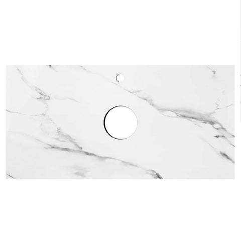Otti Rock Plate Stone Slab Basin 900x465mm Above Counter (12 O'Clock Taphole) Mont Blanc RP94CA-12TH