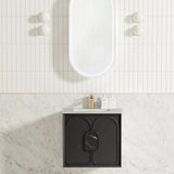 Otti Laguna Mk II Wall Hung Cabinet Only 600mm Black Oak LGM600B