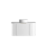 Otti Hampshire Wall Hung Curve Vanity 900mm Satin White w/ Natural Carrara Marble Top BOH900WST-NCA