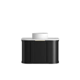 Otti Hampshire Wall Hung Curve Vanity 750mm Satin Black w/ Natural Carrara Marble Top BOH750BST-NCA