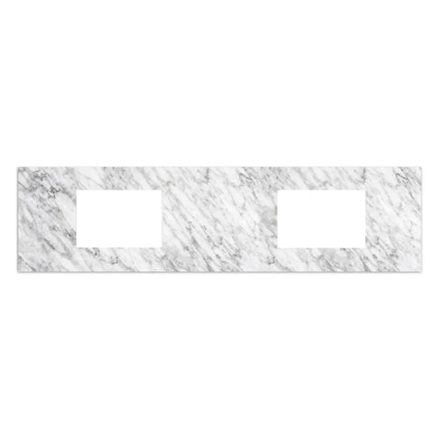 Otti Top 1800x465x18mm w/ Double Undermount Cuts Only Natural Carrara Marble STUD184NCA-U