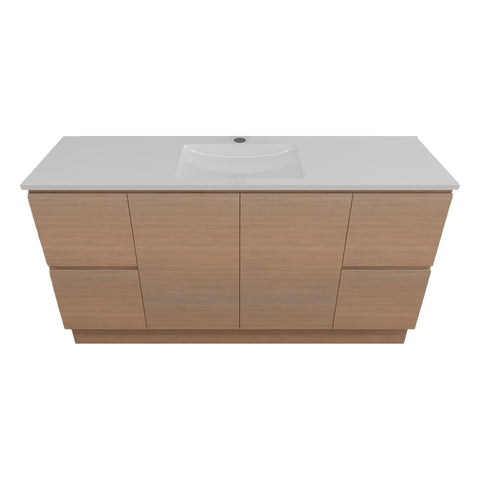 Timberline Nevada Vanity 1500mm Centre Bowl Alpha Top Floor standing Tassie Oak NEVV1500CAPHF-TO